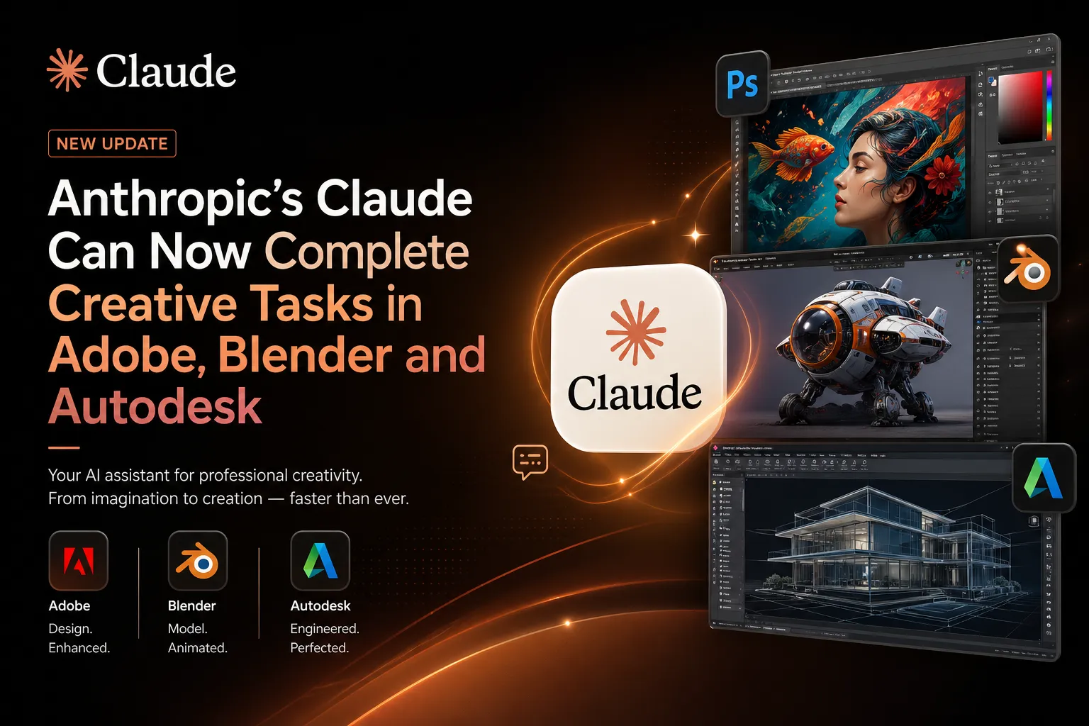Anthropic’s Claude Can Now Complete Creative Tasks in Adobe, Blender and Autodesk