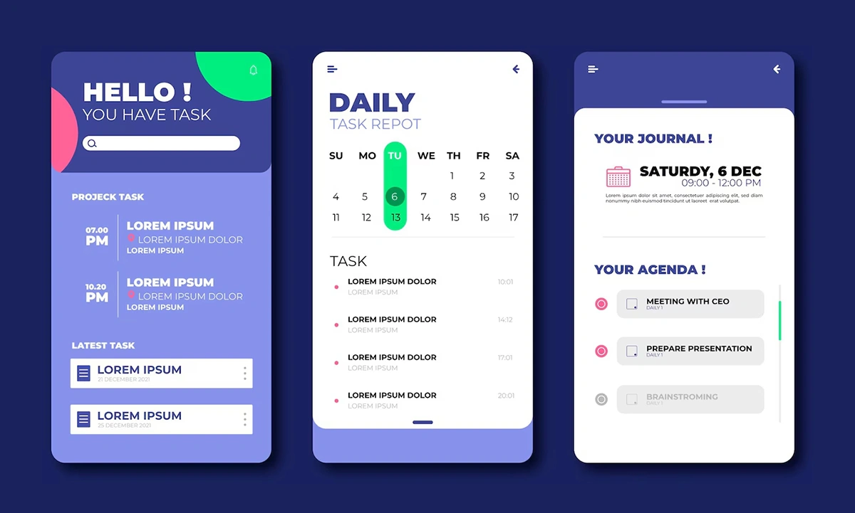 Calendar and Reminder apps